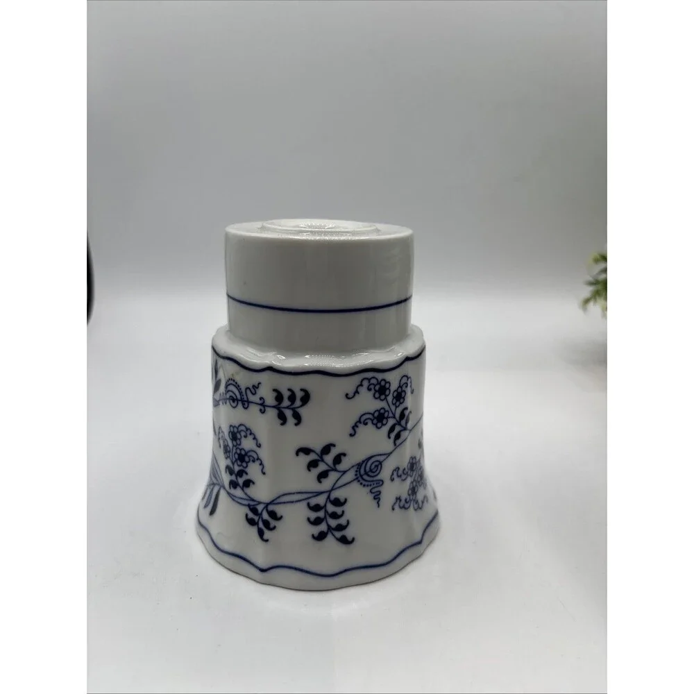 Blue Danube Blue white Porcelain Candle Stick Holder Replacement 4 3/4
